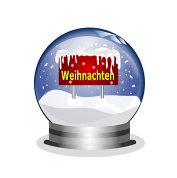 snowglobe with christmas sign