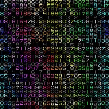 seamless texture of random numbers in bright colors