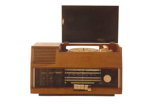 Old retro radio and gramophone.
Grungy style broadcast.