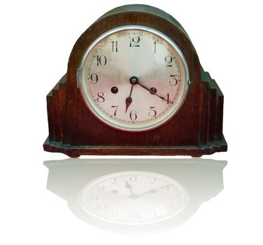 old clock isolated on a white background
