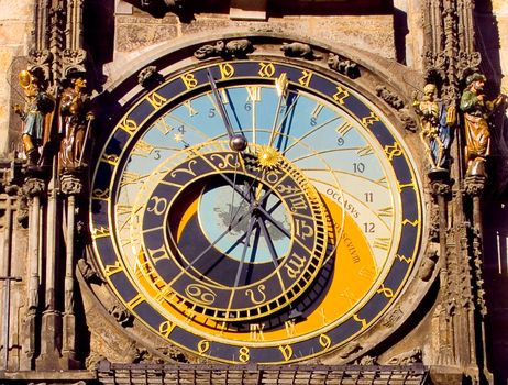 Hours on  the Town hall. Prague. Czechia.
