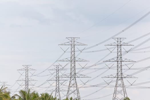 Electricity, twin High voltage power pole