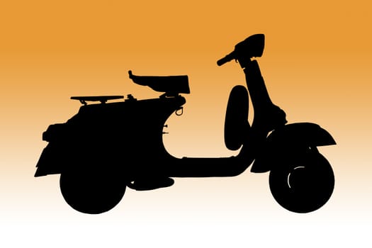 vintage vespa, Classic Italian scooter as Silhouette