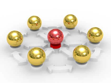 Conceptual image of teamwork. Isolated 3D image.