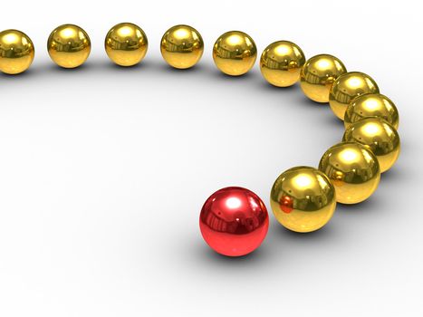 Conceptual image of teamwork. Isolated 3D image