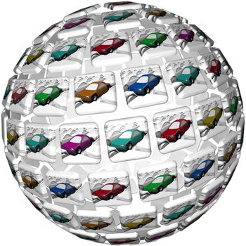 A wide array of automobile choices are before you, choose from many different colors of cars, but they are all very similar or the same so it's hard to compare