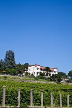 Tuscany, Italy. Italian luxury villa in the country, close to a Lambrusco vineyard