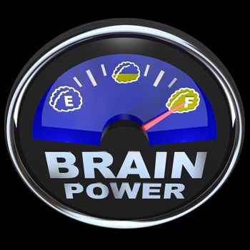 An automotive fuel gauge measures your intelligence and smart thinking in problem solving and creative idea generation