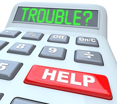 Having financial trouble?  Press the help button on this calculator for finance budget aid or assistance with your money problem.