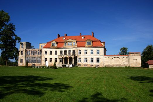  On old manor there is repair work. Estonia. Malla.