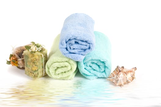 Shot of spa accessories, isolated on white
