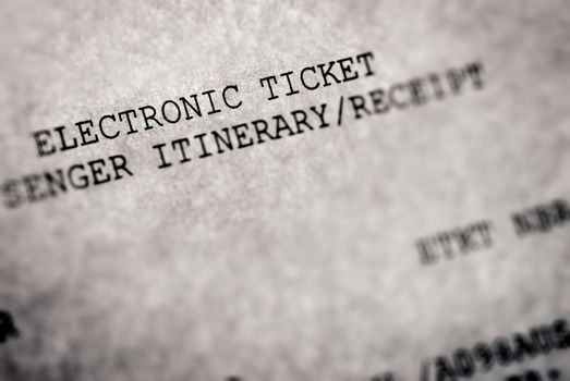 It is a simple black words in white paper electronic ticket.