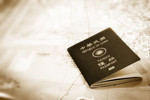 It is Taiwan passport on a map.