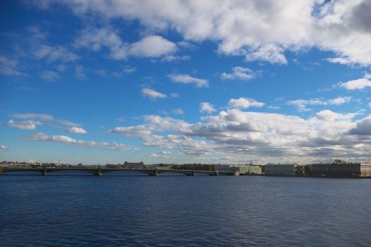 bridge through river Neva in St. Petersburg