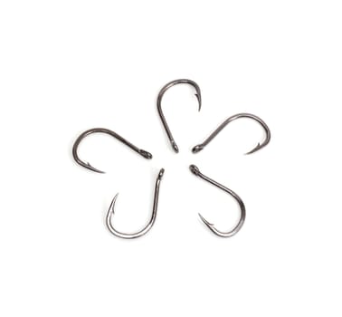 a fish hooks isolated on a white background 