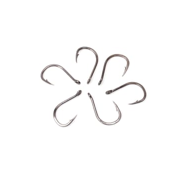 a fish hooks isolated on a white background 