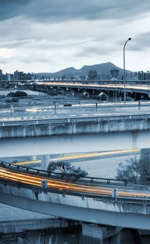 It is a beautiful cityscape of busy interchange.