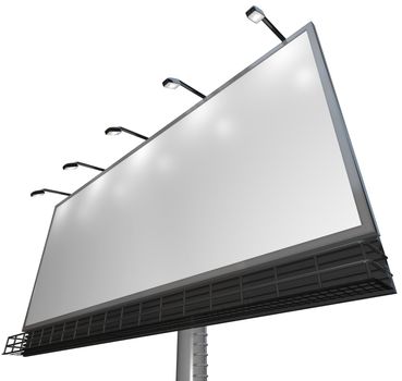 Blank white canvass on an outdoor billboard for you to advertise your product or service and attract new customers