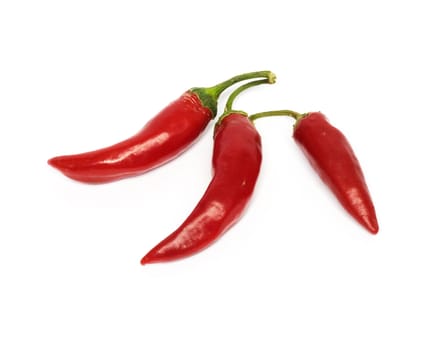 three hot chili peppers 