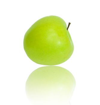 A ripe green apple. Isolated on white 