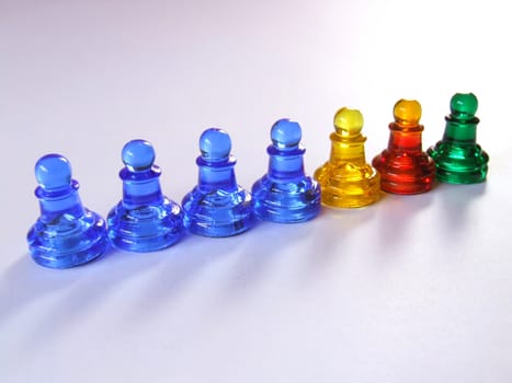 colored glass figurines 

