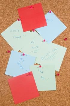 Memo board with different messages