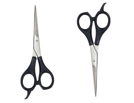 Professional Haircutting Scissors. Studio isolation on white. 