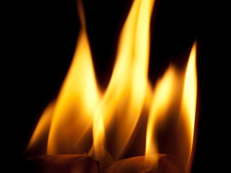Fire flames with dark background