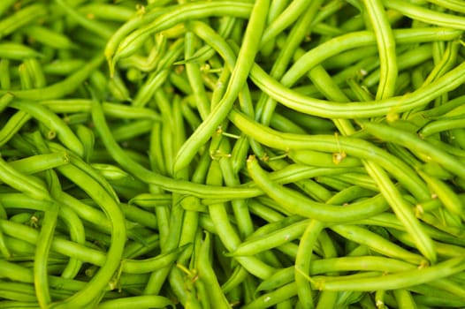 Pile of Green String Beans at the farmers market