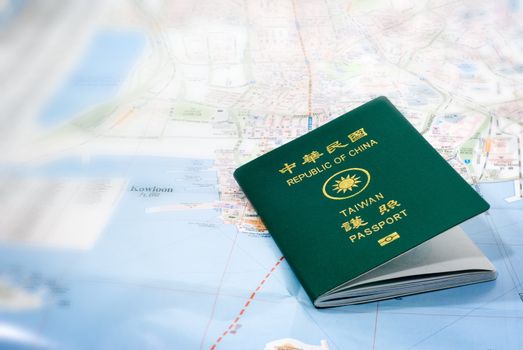 It is Taiwan passport on a map.