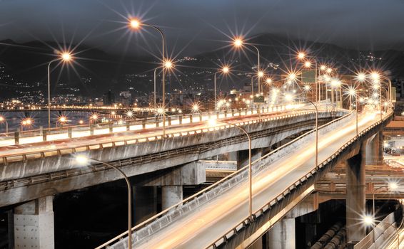 It is a beautiful cityscape of busy interchange.