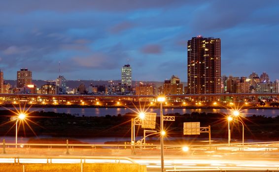It is a beautiful cityscape of busy interchange.