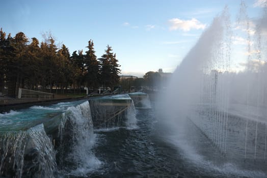 photo of the beautiful fountain with streem of water