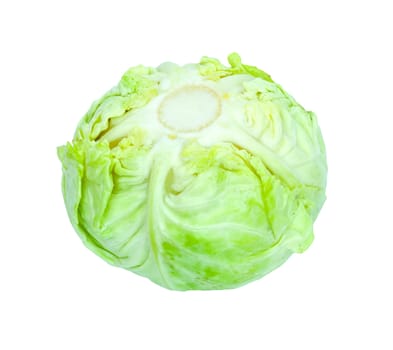 Green cabbage isolated on white background 