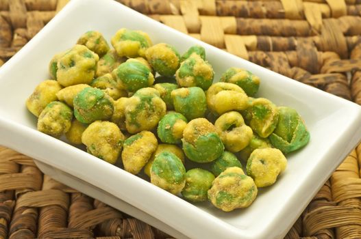 wasabi coated green peas