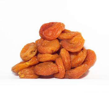 dried apricots on white 