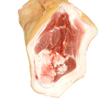 raw pork (leg) isolated on white background 