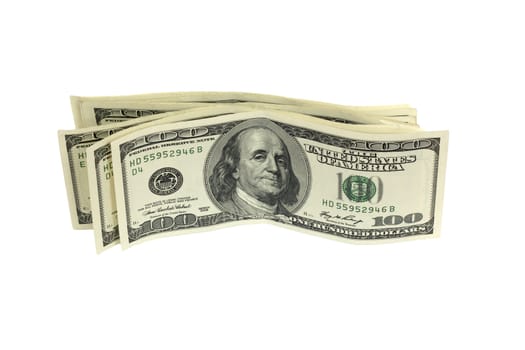 stack of money isolated on white 