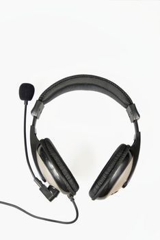 Headphone and mic isolated on white background 
