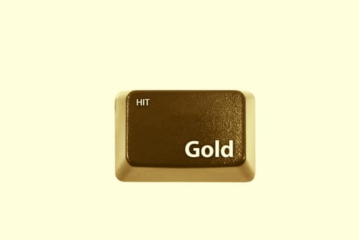 Gold bar rendering of a computer key