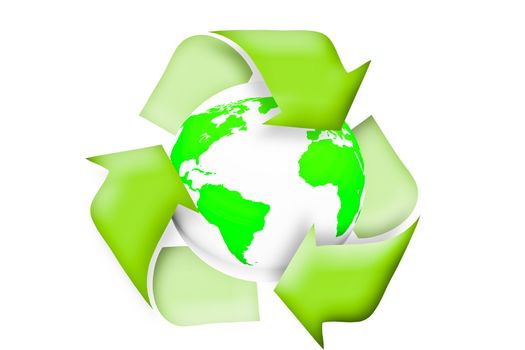 Green earth recycle concept