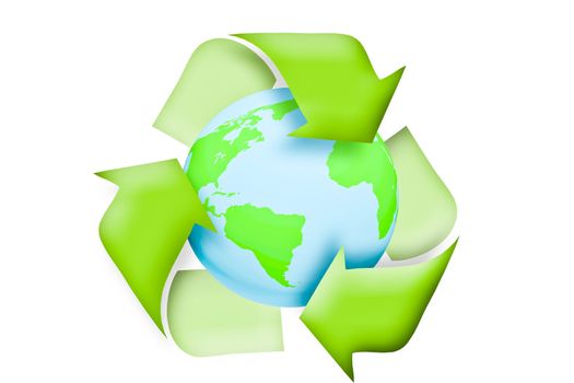 Green earth recycle concept