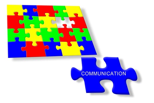 Colorful jigsaw puzzle, communication