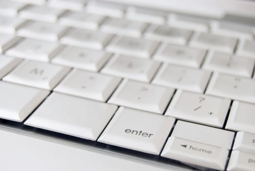 Silver keyboard of laptop