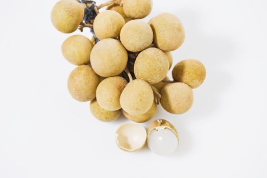 Bunch of Longan on white background
