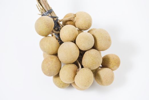 Bunch of Longan on white background