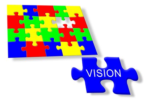 Colorful jigsaw puzzle vision