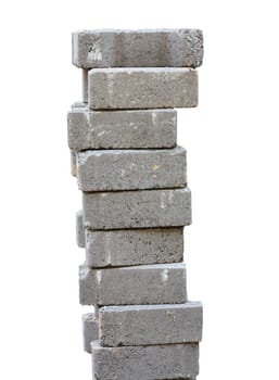 nine stacked bricks to build house or wall