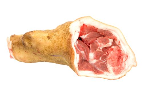 raw pork (leg) isolated on white background 