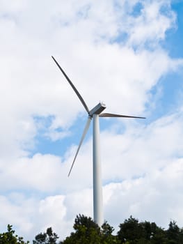 Behind of wind turbine for clean energy